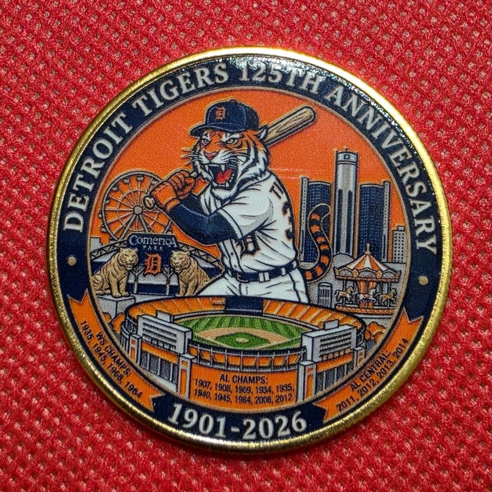 Detroit Tigers 125th‎ Anniversary Challenge Coin 1901-2026 MLB Memorabilia